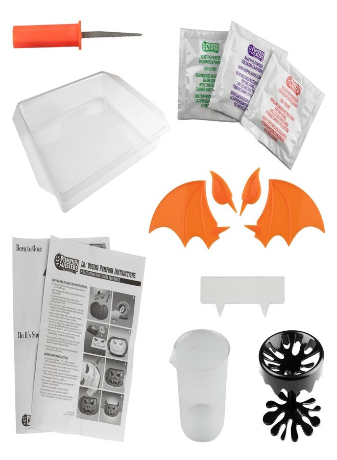 Pumpkin Masters Haunted Lab Lil' Oozing Mini Pumpkin Science Kit, 3 Oozing Packets Included, with Easy Clean-up Tray - Image 1